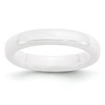 thumbnail image 1 of White Ceramic Ring Band Wedding Standard Domed 4mm Polished, 1 of 6