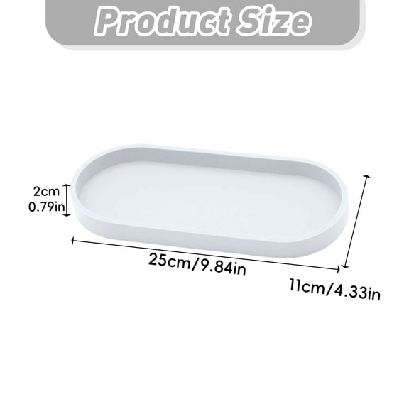 White Ceramic Soap Dish Tray - Oval Shaped Drainage Soap Holder for Bathroom - Countertop Soap Container with Drain Rack - 1 Tray