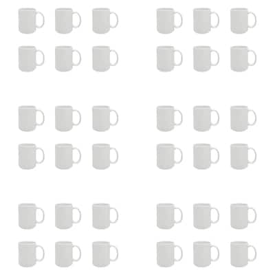 White Ceramic Sublimation Mug by Make Market  12oz Stoneware Drinkware for Custom Heat Transfer - Microwave & Dishwasher Safe - 6 Pack