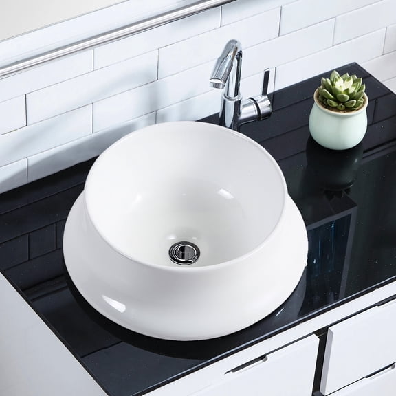White Ceramic - Subtle Design Elements - Bathroom Decorating - Transitional Aesthetic