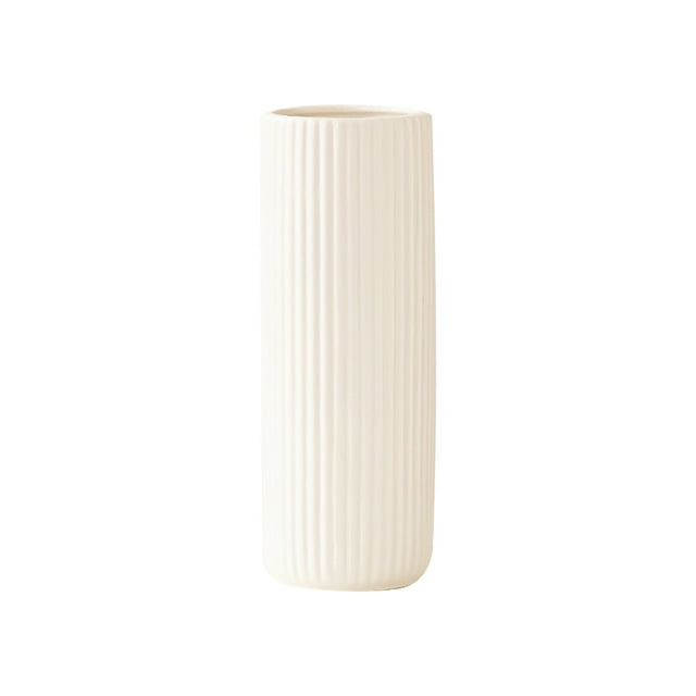 White Ceramic Vase, Hydroponic Flower Pot for Dried/Fresh Flowers, Home Living Room Decoration