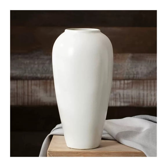 White Ceramic Vase Minimalist Hydroponic Planter for Fresh or Dried Flowers Home Decor