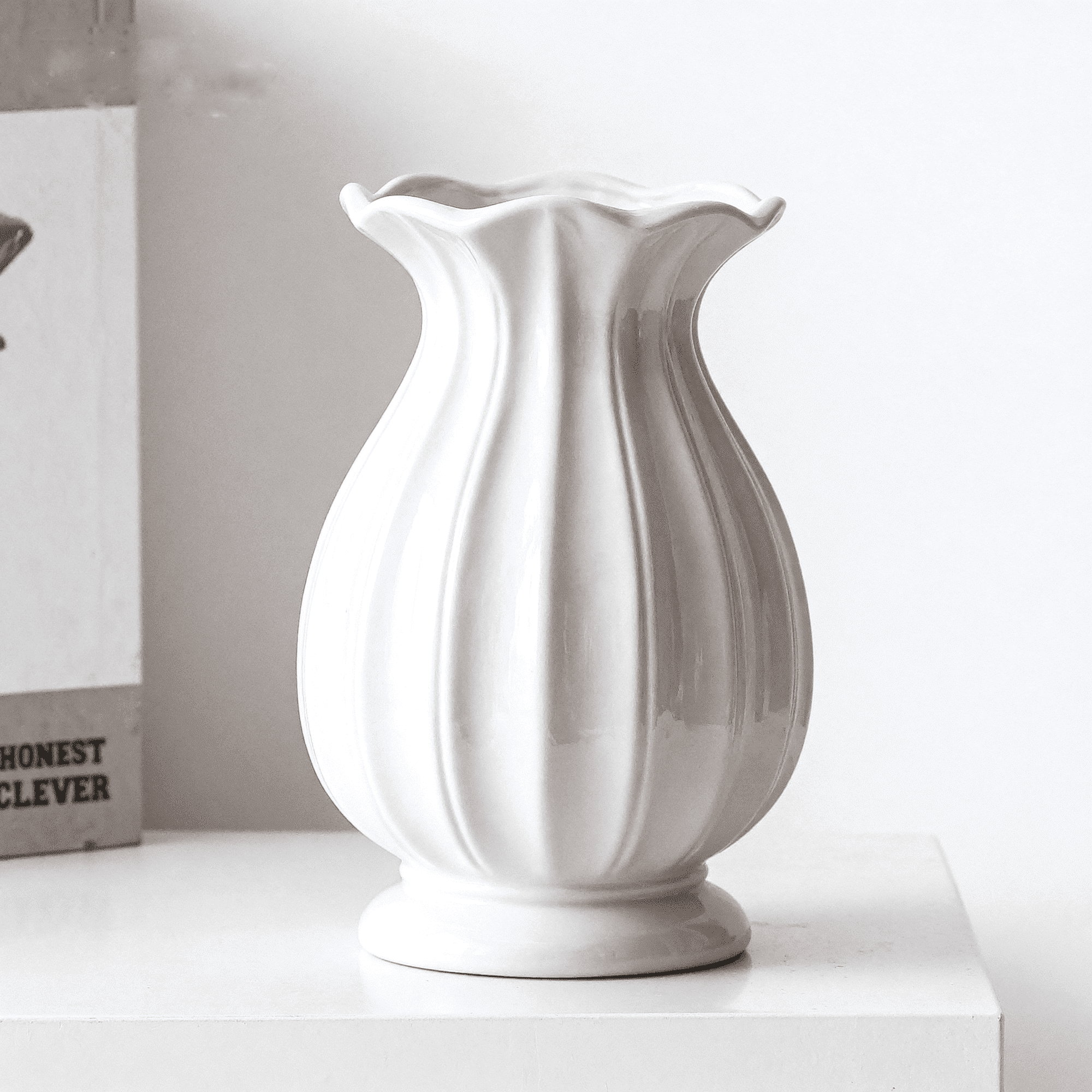 Tilting Crystal Vase - K9 Crystal Centerpiece For Flowers, Home Decor, Or Aromatherapy Bottle