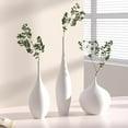 thumbnail image 1 of White Ceramic Vase Set of 3 Modern Boho Wabi-Sabi Decorative Aesthetic Vases for Living Room Table Shelf Home Decor Gift, 1 of 8