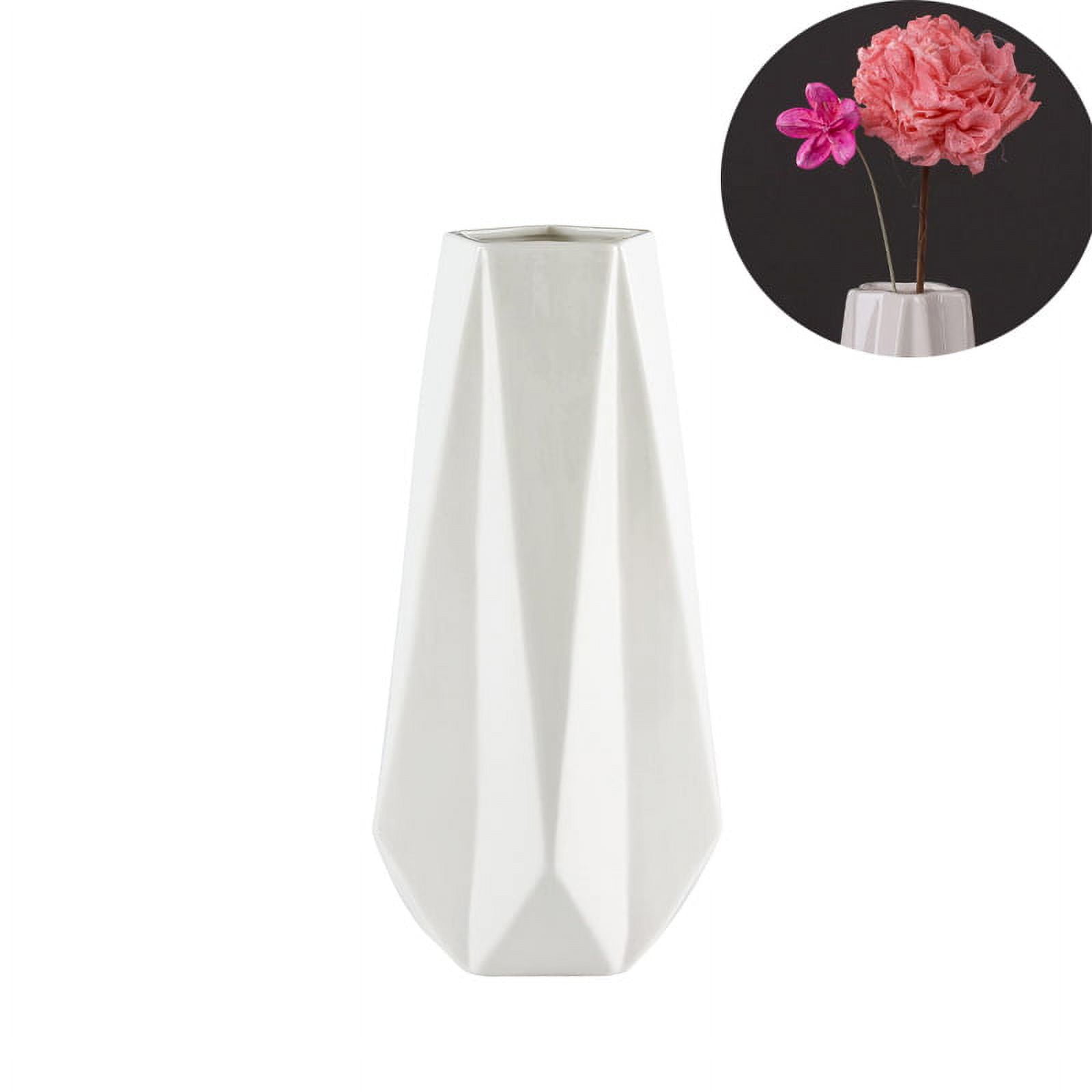 White Ceramic Vase, Smooth Glaze Finish Flower Vases