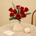 thumbnail image 1 of White Ceramic Vase for Flowers Minimalist Home Decor Centerpiece for Table Desk Shelf(B), 1 of 6