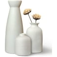 thumbnail image 1 of White Ceramic Vases Set 3 for Farmhouse Home Decor,Modern Boho Small Vase for Pampas Flower Decorative,Vases for Dinner Table Party Living Room Office Bookshelf Entryway Bedroom Decor (White)…, 1 of 5
