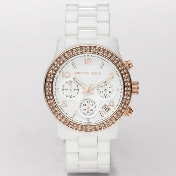 White Ceramic White Dial Ladies Watch MK5269