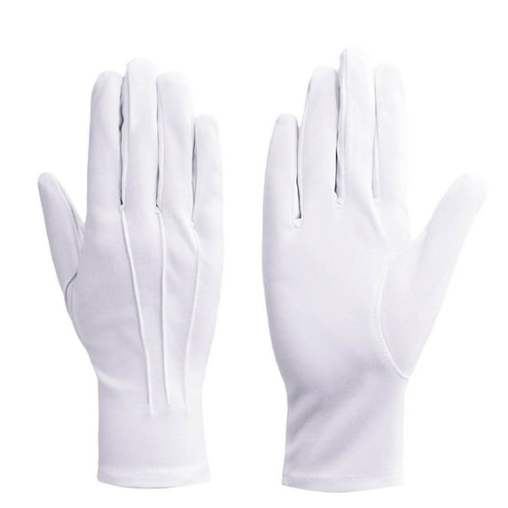 2024 White Ceremonial Gloves White Gloves White Cotton Nylon Dress Gloves Suitable for Honor Guards formal Tuxedos