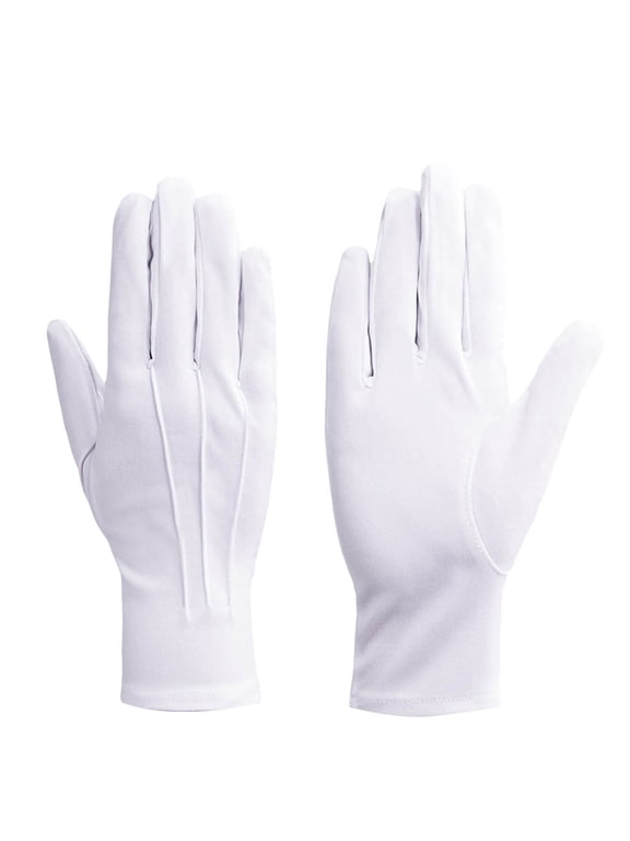 2024 White Ceremonial Gloves White Gloves White Cotton Nylon Dress Gloves Suitable for Honor Guards formal Tuxedos