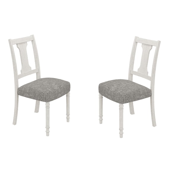 White Chair Frame with Gray Linen / For Different Room Styles / Add Character to Space