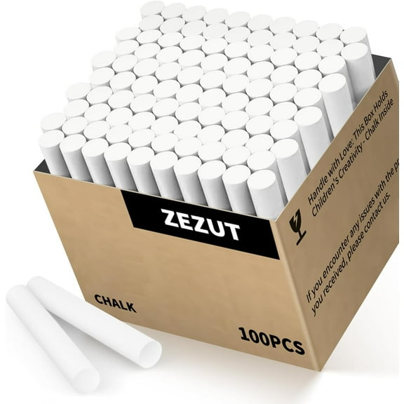 White Chalk 100PCS, Low Dust Chalks Stick Bulk for Chalkboard board Non-Toxic