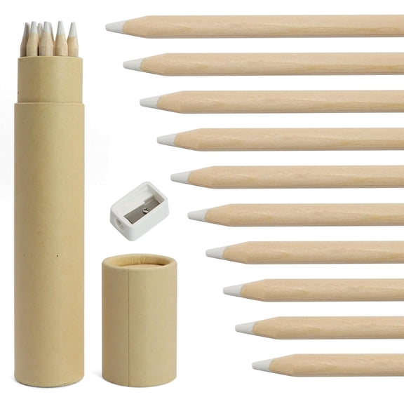 White Chalk Pencil 10 PCS White Pencil Set for Drawing, Sketching, Shading, Blending for Beginners & Artists