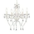 thumbnail image 1 of White Chandelier Mini Crystal Chandelier Pendant Ceiling Light Fixture 5-Light Small Chandeliers for Dining Room, 1 of 10