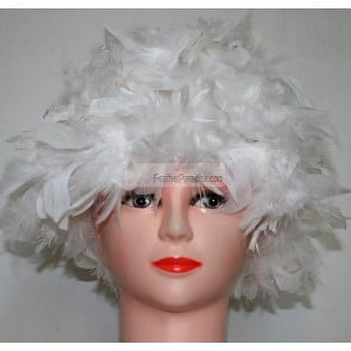 Neon Feather Wig, Dyed Rooster Hackle Wig, Costume Feather Wig for Halloween and Carnival, Photography Props, Costume Wigs ZUCKER