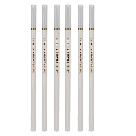White Charcoal Pencils, Easy To Sharpen White Chalk Pencils 6 Pcs For Artists For Beginners