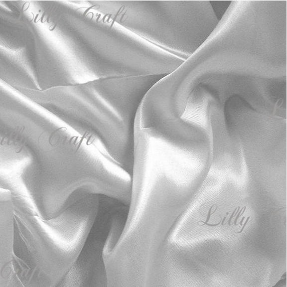 White Charmeuse Satin Fabric 58”/60” Inches Wide - Sold By The Yard