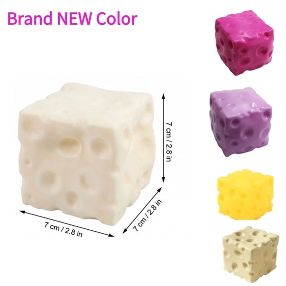 White Cheese Squishy Fidget Toys Stress Balls Cheese Squeeze Stress Ball Sensory Fidget Toys, Stress Relief Gifts Party Favors Easter Basket Stuffers
