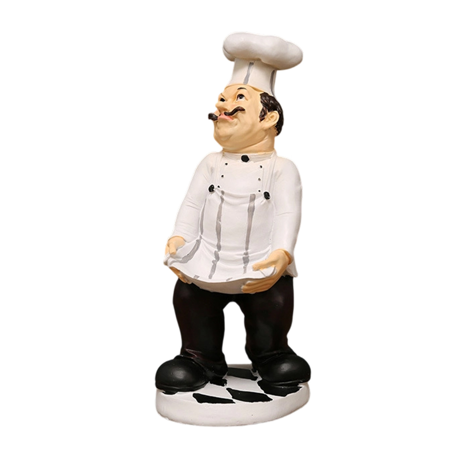 White Chef Figurine Desktop Collectible Statue Resin Kitchen Home ...