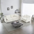 thumbnail image 1 of White 2-Piece Upholstered Chenille Sofa Set (Living Room, 2 Seater), 1 of 10