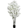 thumbnail image 1 of 6FT Artificial Cherry Blossoms Tree Indoor Faux Cherry Blossom Tree White  for Home Decor, 1 of 7