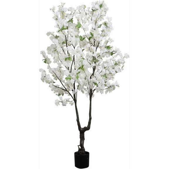 6FT Faux Cherry Blossom Tree Artificial White Tree Fake Cherry Blossom  Indoor  Decor for Home