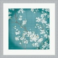 thumbnail image 1 of White Cherry Blossoms II on Teal Aged no Bird by Danhui Nai, Framed Wall Art, 19.5W x 19.5H, 1 of 1