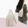 thumbnail image 1 of White Chest Bag Crossbody Sling Pack, Lightweight Sports Fanny Pack with Multiple Pockets for Essentials, 1 of 7