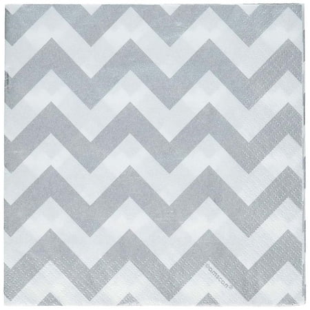 White Chevron Print Everyday Party 16 Paper Luncheon Napkins