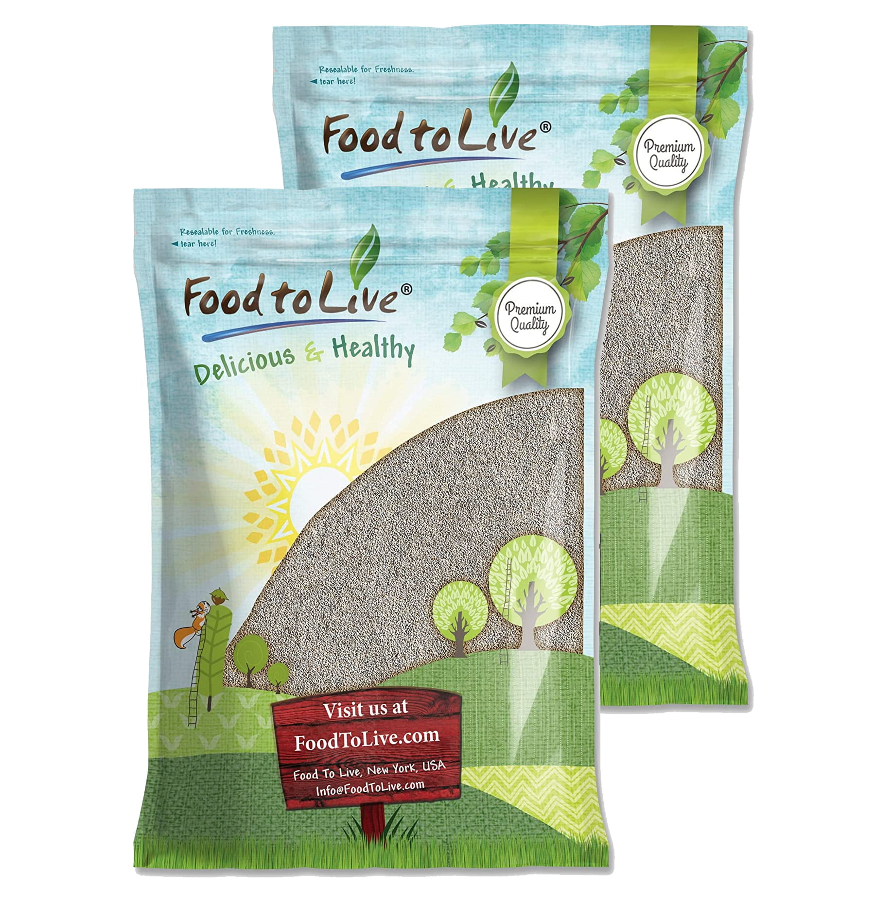 White Chia Seeds, 20 Pounds — Raw, Vegan, Kosher — by Food to Live