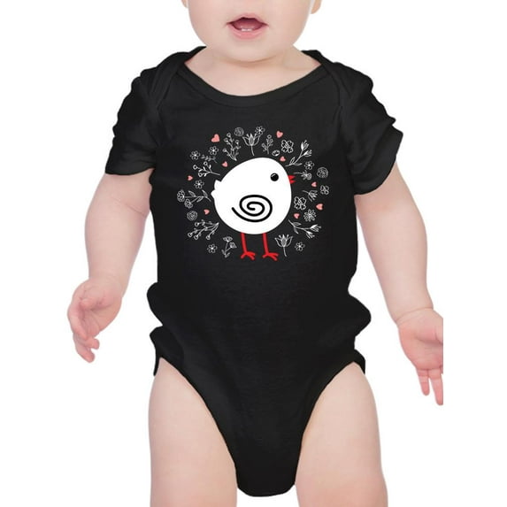 White Chick With Spiral Wing Bodysuit Infant -Image by Shutterstock, 6 Months