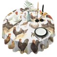 thumbnail image 1 of White Chicken Breed Pattern Round Tablecloth 60"x60",Wrinkle Wipeable Table Cloth for Kitchen Dining Room Picnic Patio Party, 1 of 6