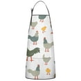 thumbnail image 1 of White Chicken Cartoon Pattern Apron-Garden Aprons for Women with Pockets-Cotton Linen Waterproof Kitchen Cooking Gardening Aprons Adjustable for Kitchen,Cooking,BBQ and Salon 33x27 Inch, 1 of 7
