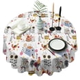 thumbnail image 1 of White Chicken Farm Pattern Round Tablecloth 60"x60",Wrinkle Wipeable Table Cloth for Kitchen Dining Room Picnic Patio Party, 1 of 6
