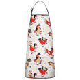 thumbnail image 1 of White Chicken Folk Pattern Apron-Garden Aprons for Women with Pockets-Cotton Linen Waterproof Kitchen Cooking Gardening Aprons Adjustable for Kitchen,Cooking,BBQ and Salon 33x27 Inch, 1 of 7