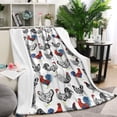 thumbnail image 1 of White Chicken Folk Pattern Blanket,Comfortable Soft Lamb Wool Throw Blanket,All Season,Warm Lightweight Blankets for Sofa Bed Couch Living Room Chair,40"x50", 1 of 4