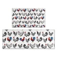 thumbnail image 1 of White Chicken Folk Pattern Kitchen Rugs Sets Of 2,Anti Fatigue Kitchen Mat Rugs Non Slip Washable,Decorative Kitchen Floor Mats for Kitchen,Sink,Laundry,17"x30"+17"x47", 1 of 7