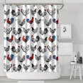thumbnail image 1 of White Chicken Folk Pattern Shower Curtain 84"x72" ,Bathroom Decorative Shower Curtains Set with 12 Hooks,Modern Waterproof Washable Shower Curtain, 1 of 6