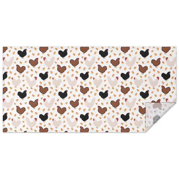 White Chicken Heart Rectangle Tablecloth 60"x120",Waterproof Polyester Rectangle Table Cloth, Wipeable Spillproof Polyester Tablecloth for Dining, Camping, Indoor and Outdoor