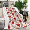thumbnail image 1 of White Chicken Red Chicken Pattern Blanket,Comfortable Soft Flannel Throw Blanket,All Season,Warm Lightweight Blankets for Sofa Bed Couch Living Room Chair,60"x80", 1 of 4