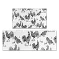 thumbnail image 1 of White Chicken Sketch Pattern Kitchen Rugs Sets Of 2,Anti Fatigue Kitchen Mat Rugs Non Slip Washable,Decorative Kitchen Floor Mats for Kitchen,Sink,Laundry,17"x30"+17"x47", 1 of 7