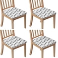 thumbnail image 1 of White Chicken Sketch Pattern Seat Covers for Dining Room Chairs Set Of 4,Stretch Printed Washable Chair Seat Cover with Elastic Ties and Button,Removable Waterproof Couch Cushion Covers, 1 of 6