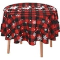 thumbnail image 1 of White Chirstmas Tablecloth Round 60 Inches, Red Table Cloth Round Tables for Chirstmas Decor, Waterproof Table Decorations for Chirstmas Gift, 1 of 6