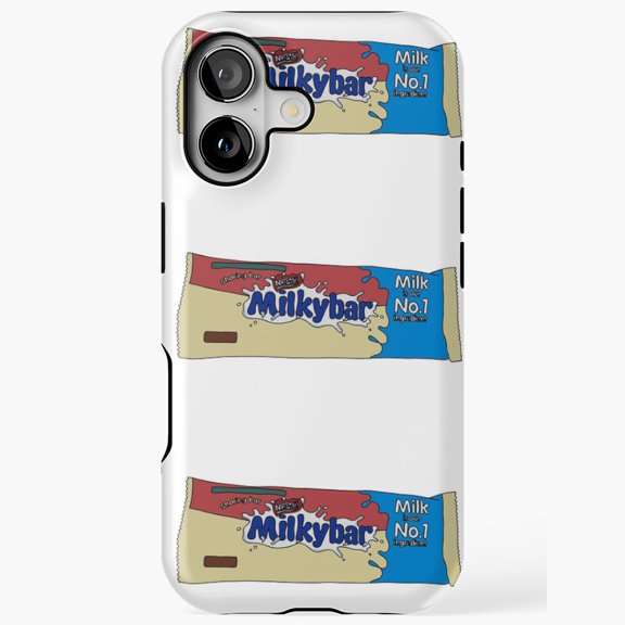 White Chocolate Bar Wrapper Sweet Candy iPhone Case 11 through 17 Pro Max