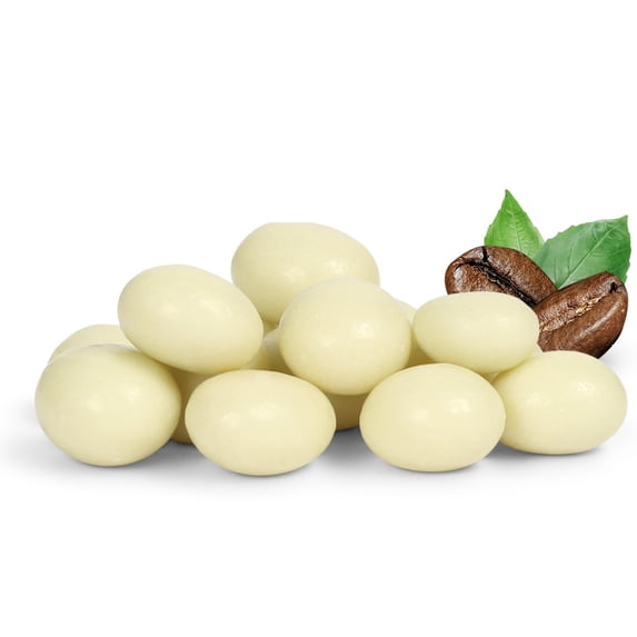 White Chocolate Covered Espresso Beans - by It's Delish, 2 Lbs Bulk Coffee Lovers Snack Gourmet Chocolates Candy Snacks Made in USA, Kosher Dairy