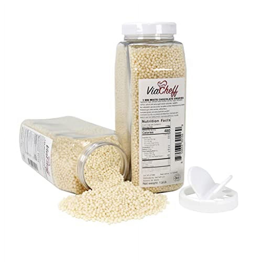 White Chocolate Crispies (3Mm) Crunchy Dessert Topping To Sprinkle On Ice Cream, Cakes