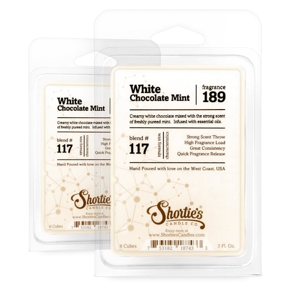 White Chocolate Mint Wax Melts Multi Pack - Highly Scented + Natural Oils - Shortie's Candle Company