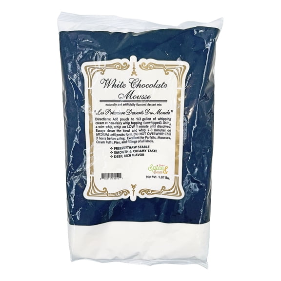 White Chocolate Mousse Mix | Naturally & Artificially Flavored Dessert Base | 1.07 lb.