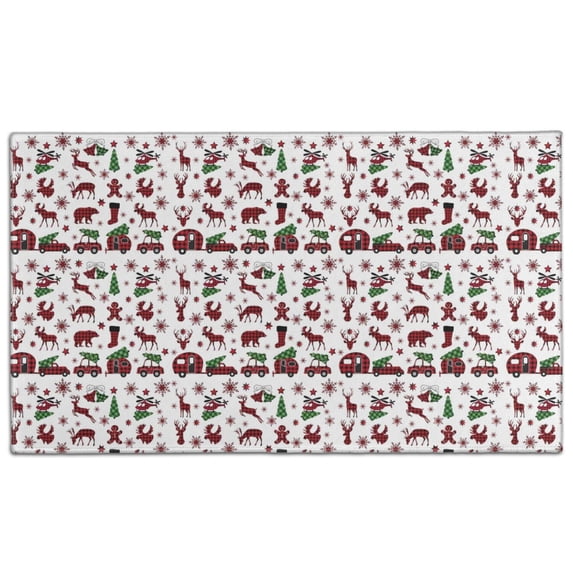 White Christmas Animal and Car Pattern Door Rugs,Washable Non Slip Door Mats Indoor,Decorative Door Mats,Entry Mat Indoor for Entrance,Bedroom,Kitchen,Bathroom,17"x30"