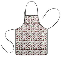 White Christmas Animal and Car Pattern Kids Aprons for Girls and Boys,Adjustable Neck Strap Toddler Aprons for Kids Cooking Baking